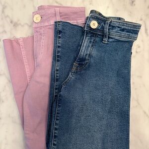 Zara High Rise Jeans in Blue and Lavender